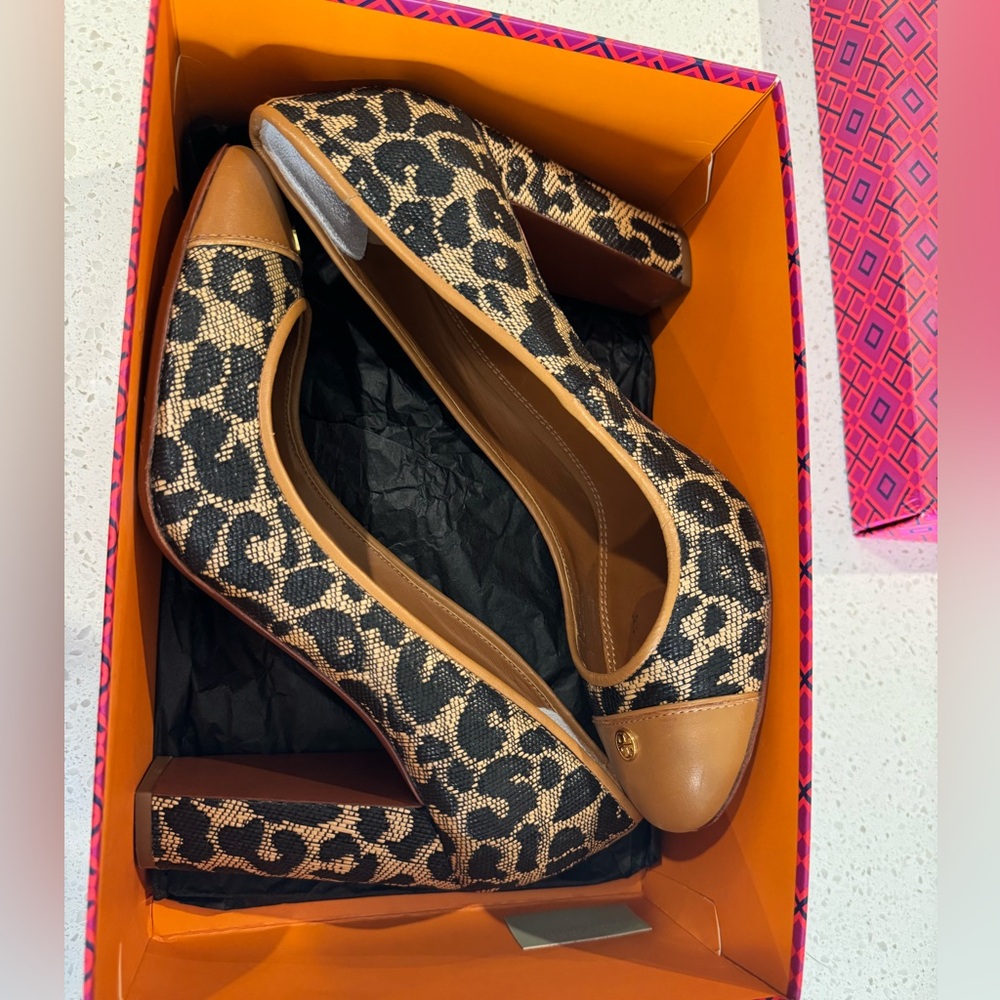 Leopard Print And Lace Block Heels